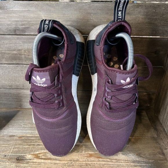 Womens Adidas NMD R1 Maroon Running Athletic Shoes‎ Sneakers Size 8 M GUC - Picture 3 of 6